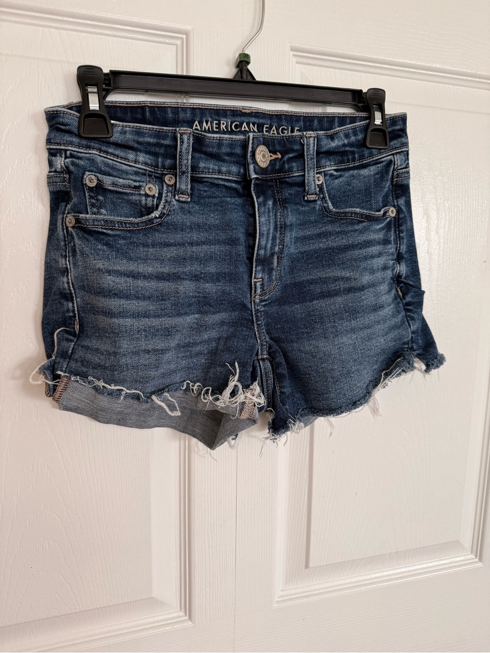 American Eagle Outfitters Blue Distressed Cutoff Denim Shorts